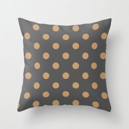 Nude Ash Grey Polka Dot Pattern Throw Pillow