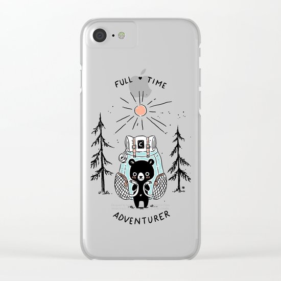 Adventure Bear Clear iPhone Case