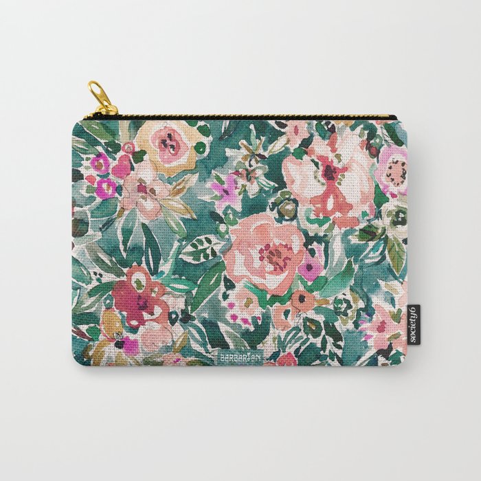 FLAGRANT AF Wild Green Colorful Floral Carry-All Pouch