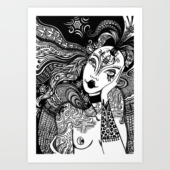 Punk angel Art Print