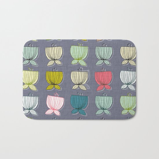 flower cups amethyst art Bath Mat