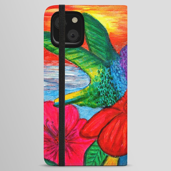 Vibrant Spring Hummingbird iPhone Wallet Case