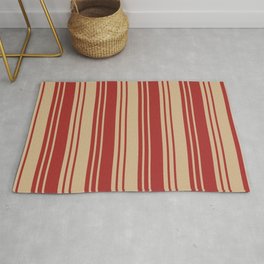 [ Thumbnail: Brown and Tan Colored Lined Pattern Rug ]