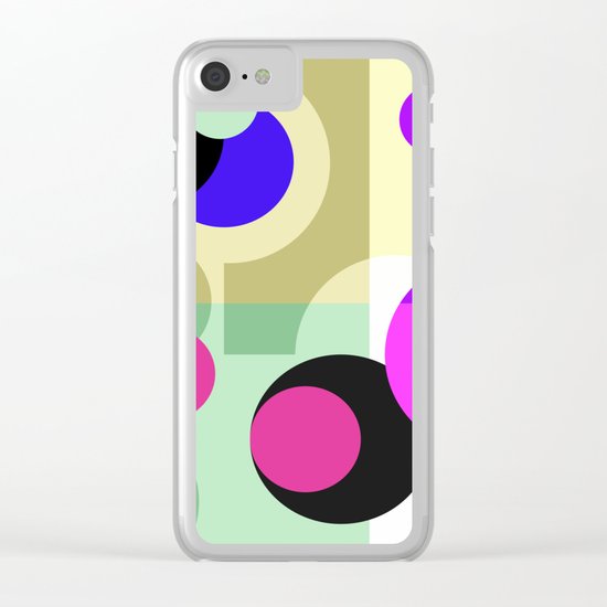 Colorful geometric pattern with polka dots . Clear iPhone Case