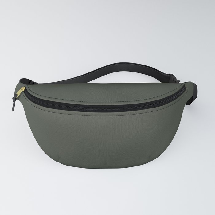 Dark Gray-Green Solid Color Pantone Duffel Bag 19-0415 TCX Shades of Green Hues Fanny Pack