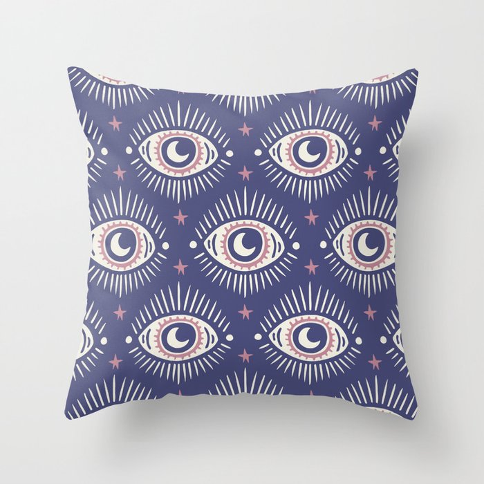 Talisman Mystical Eye Blue Throw Pillow