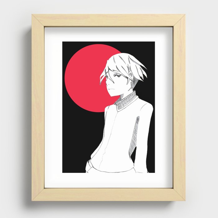 Red Moon Recessed Framed Print