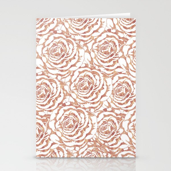 Elegant romantic rose gold roses pattern image Stationery Cards