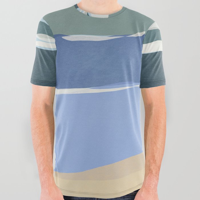 Waves and seagull All Over Graphic Tee