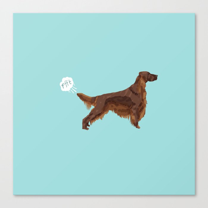 Irish Setter farting dog cute funny dog gifts pure breed dogs Canvas Print