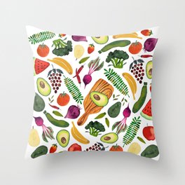 eat clean Throw Pillow