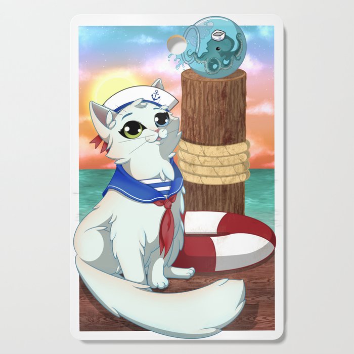 Sailor Kitty Cutting Board