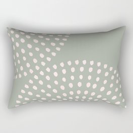 Boho, Mid Century Dots 5 Sage Green Rectangular Pillow