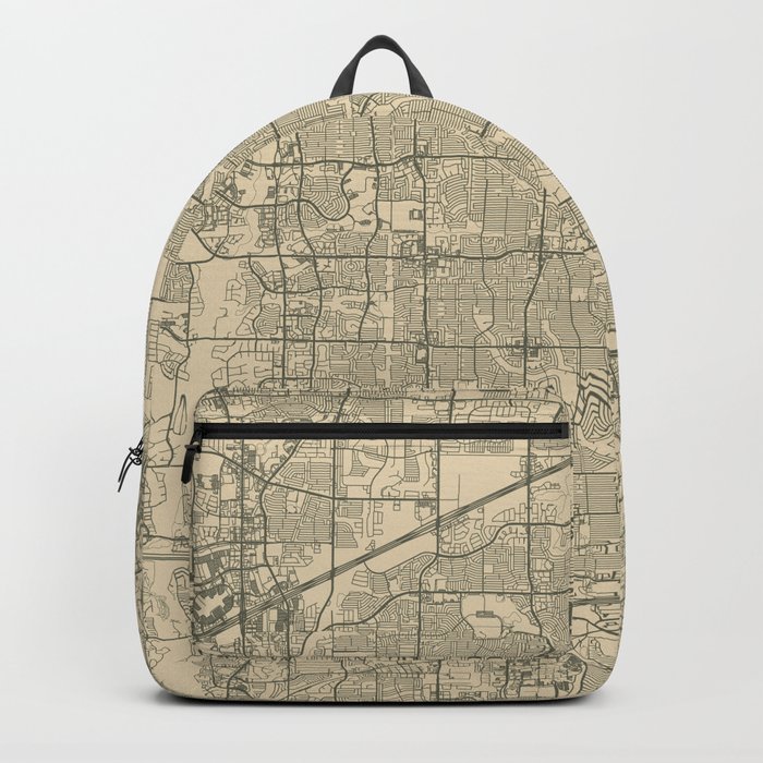 USA, Plano City Map Backpack
