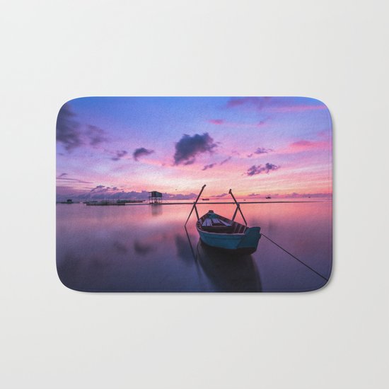 Boat and Sunrise Bath Mat