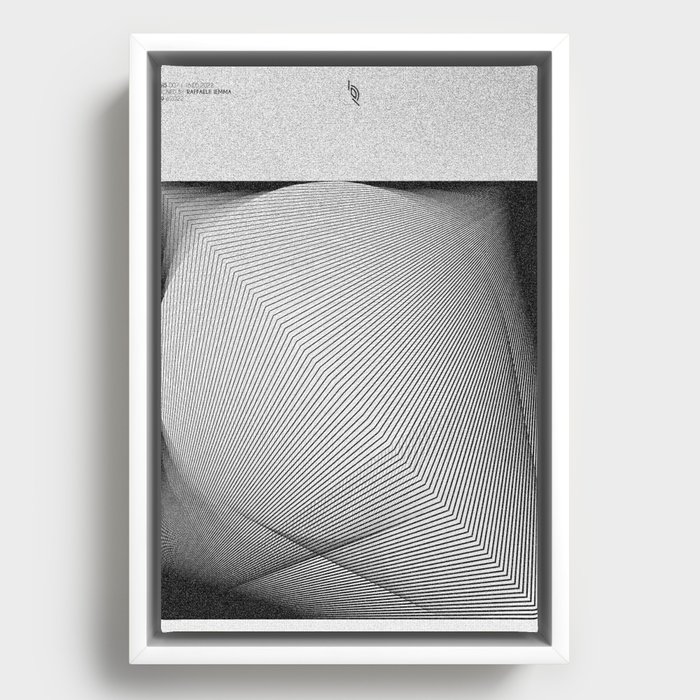 Lines and shapes in black and white Framed Canvas