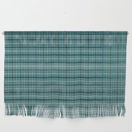 Turquoise Blue Plaid Pattern Wall Hanging