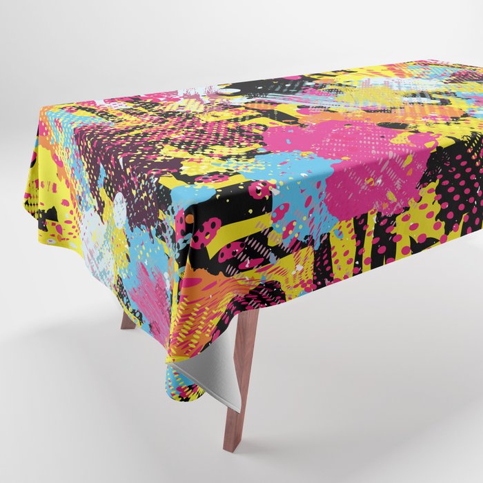 Graffiti bright psychedelic seamless pattern illustration Tablecloth