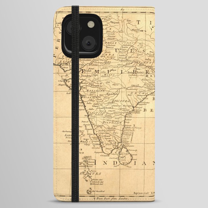 This vintage map of India and Southeast Asia was designed in 1750.  iPhone Wallet Case