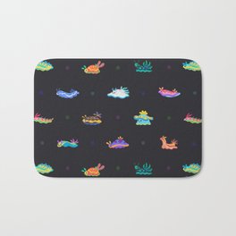 Sea slug - black Bath Mat | Pattern, Colorful, Snail, Ocean, Kids, Scuba, Curated, Nature, Seaslug, Black 
