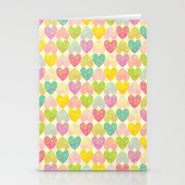 Colorful Sweet Candy Heart Pattern II Stationery Cards
