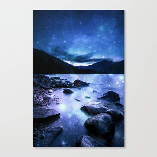 Magical Mountain Lake Blue Canvas Print