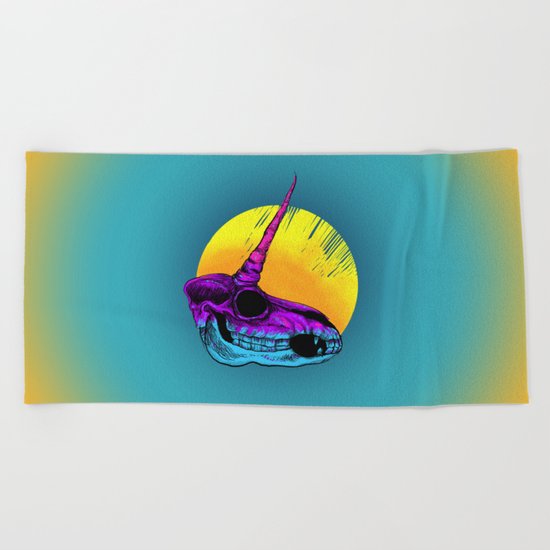 Unicorn Skull Beach Towel