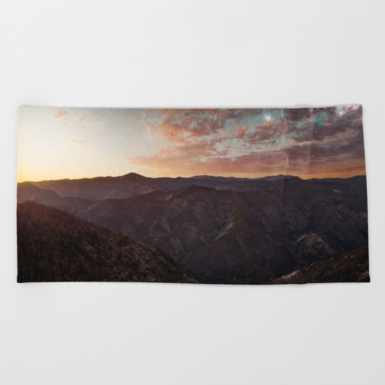 Sundown Yosemite Beach Towel