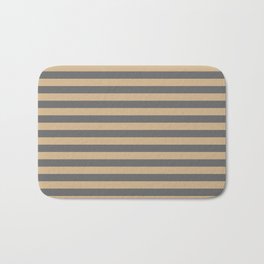 [ Thumbnail: Tan & Dim Gray Colored Lines Pattern Bath Mat ]
