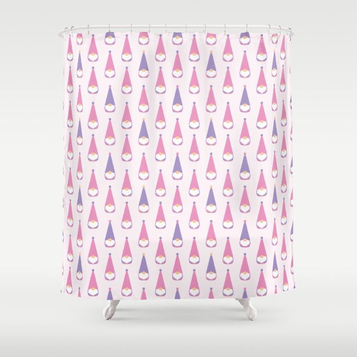 Gnomes Polka dot pattern. Digital Illustration background Shower Curtain