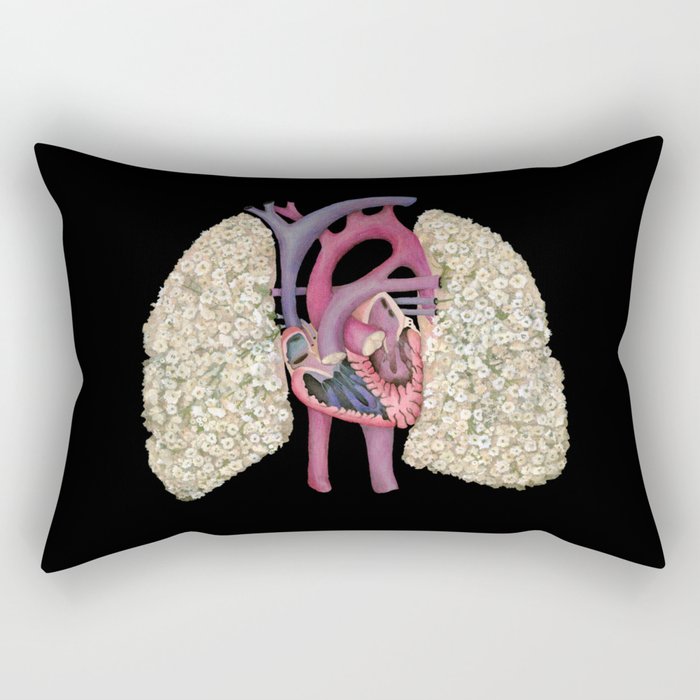 Fetal Heart with Baby's Breath Lungs Rectangular Pillow