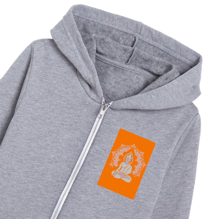 Meditation Buddha Mandala - orange Kids Zip Hoodie