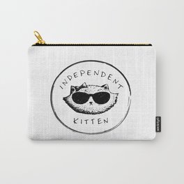 Independent Kitten Carry-All Pouch | Coolcat, Drawing, Pussypower, Kitten, Badge, Illustration, Feminism, Cartoon, Cats, Animal 