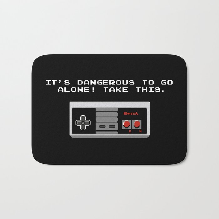 Its dangerous to go alone take this video game Bath Mat