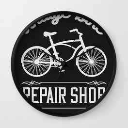 Vintage Bike Repair Shop Wall Clock