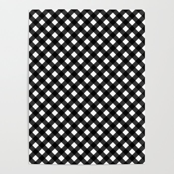 Classic Gingham Black and White - 16 Poster