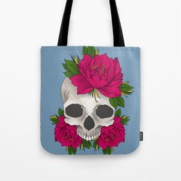 Skulls and flowers Tote Bag