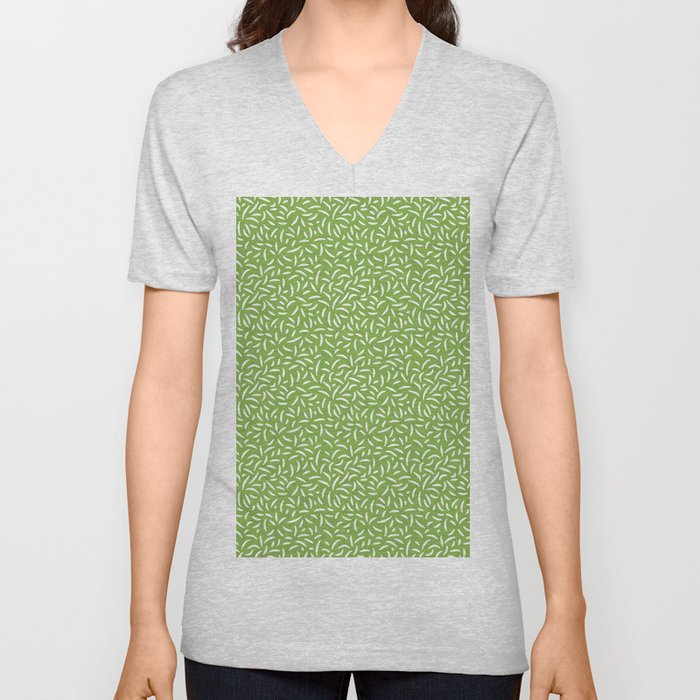 Greenery Grass Pattern V Neck T Shirt
