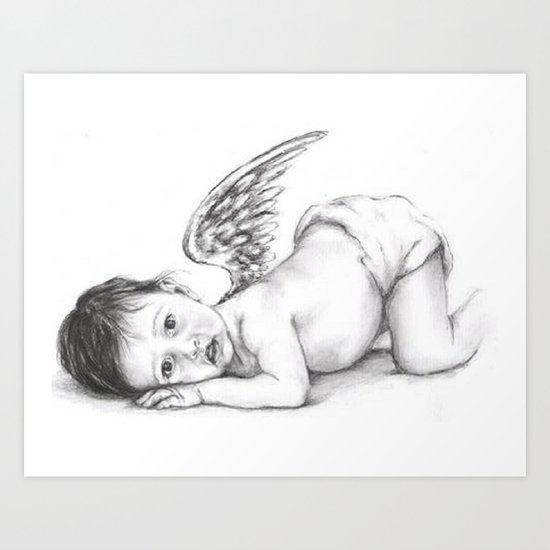 My sweet little angel Art Print