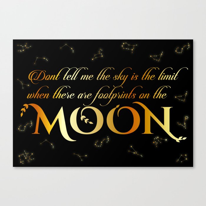 Inspirational moon quotes with constellations Canvas Print