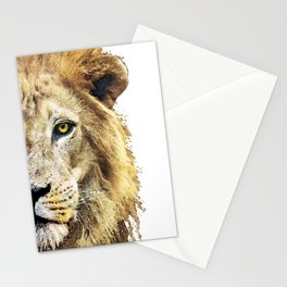 King Of The Jungle Lion - Lions Animal Print Art Stationery Card