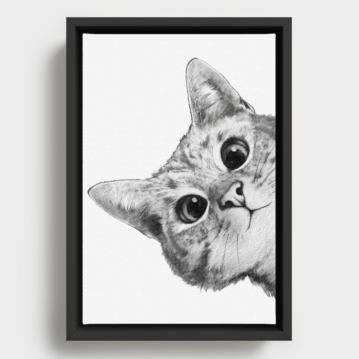 sneaky cat Framed Canvas