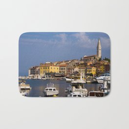 Rovinj Harbour Bath Mat | Digital, Sea, Photo, Color, Istria, Harbour, European, Adriatic, Croatia, Rovinj 