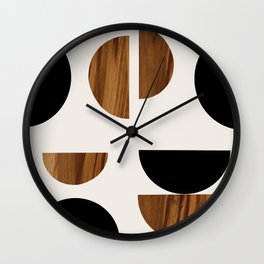 Yin Yang Wood Geometric Glam #1 #minimal #decor #art #society6 Wall Clock