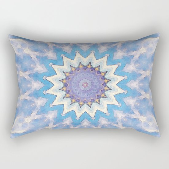 Textural Blue Star Rectangular Pillow