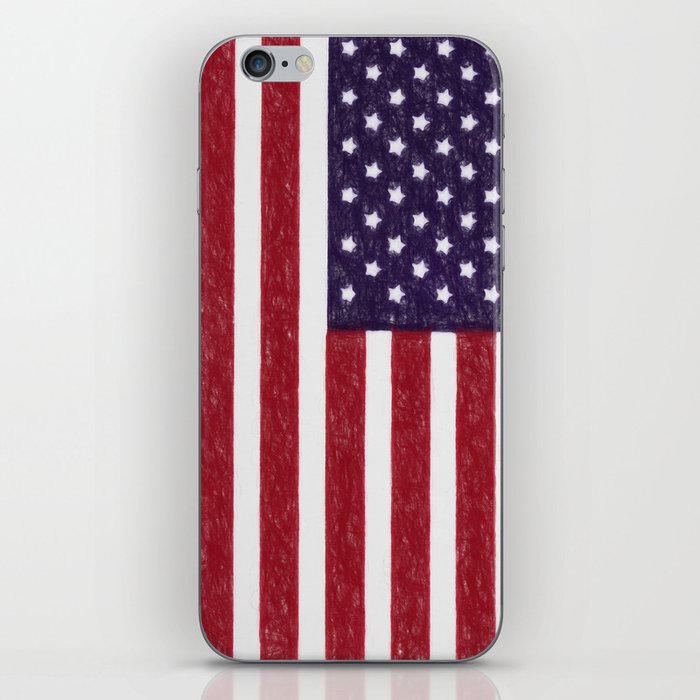 American Flag in Crayon iPhone Skin