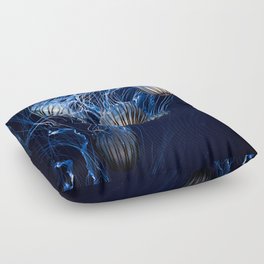 Jellyfish swimming Floor Pillow
