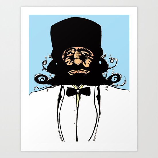 "Mustachat in Technicolor" Art Print