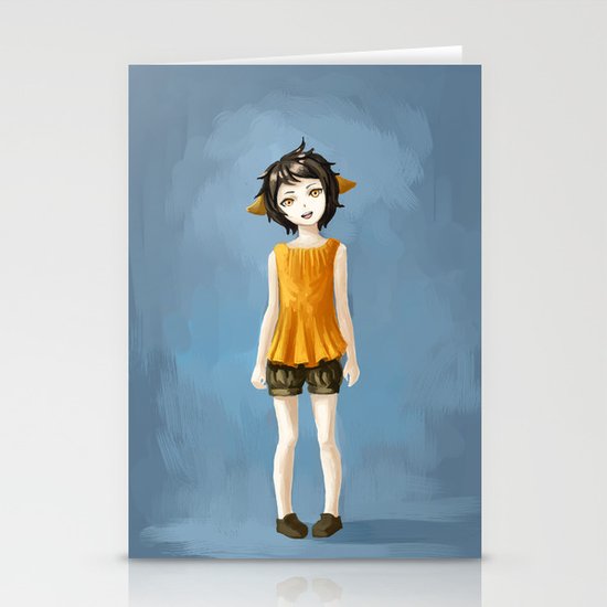 Girl in shorts Stationery Cards