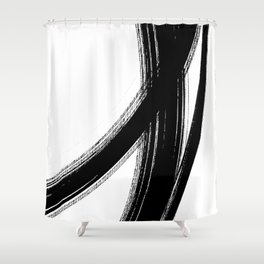 Black Abstract Brush Strokes nr 11 Shower Curtain